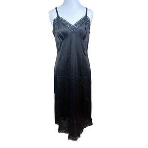 Vtg Vanity Fair Womens Maxi Slip Dress M 36 Dark Romantic‎ Babydoll Fairy Grunge